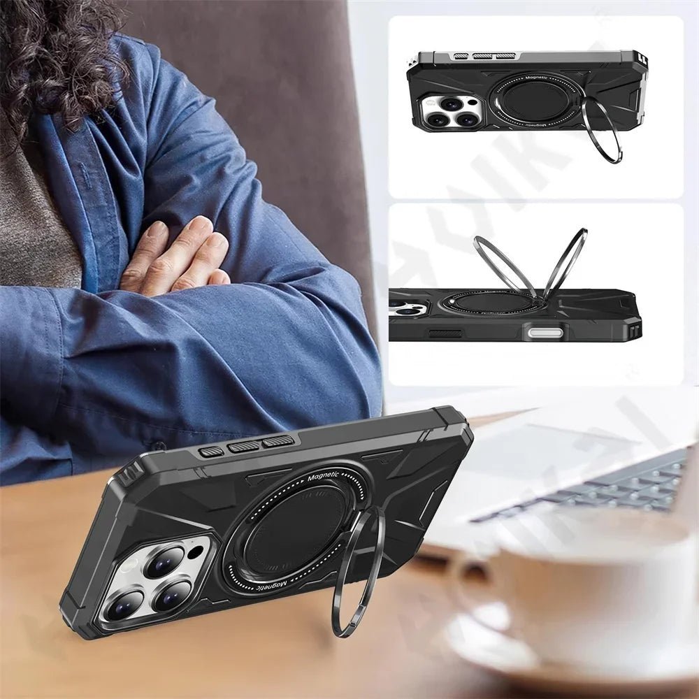 iPhone 16/ Pro/ Pro Max - Magnetische MagSafe Schutz Hülle mit Ring Halter iPhone 16/ Pro/ Pro Max - Magnetische MagSafe Schutz Hülle mit Ring Halter Handy Schutz Hülle online kaufen günstig bestellen