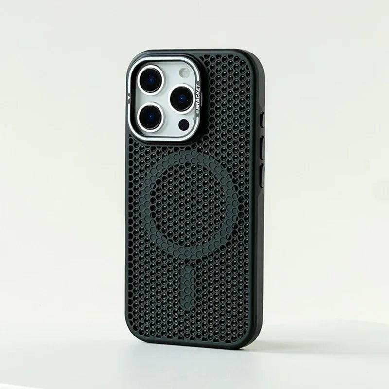 iPhone 17 / Air / Pro / Pro Max – Magnetische Wabenmuster-Hülle mit Ständer iPhone 17 magnetische Wabenmuster-Schutzhülle mit Ständer – Gitterstruktur