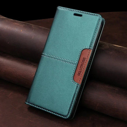iPhone 17 / Pro / Pro Max – Magnetische Lederoptik-Klapphülle mit Kartenfach iPhone 17 / Pro / Pro Max Lederoptik-Klapphülle mit Kartenfach – Grün