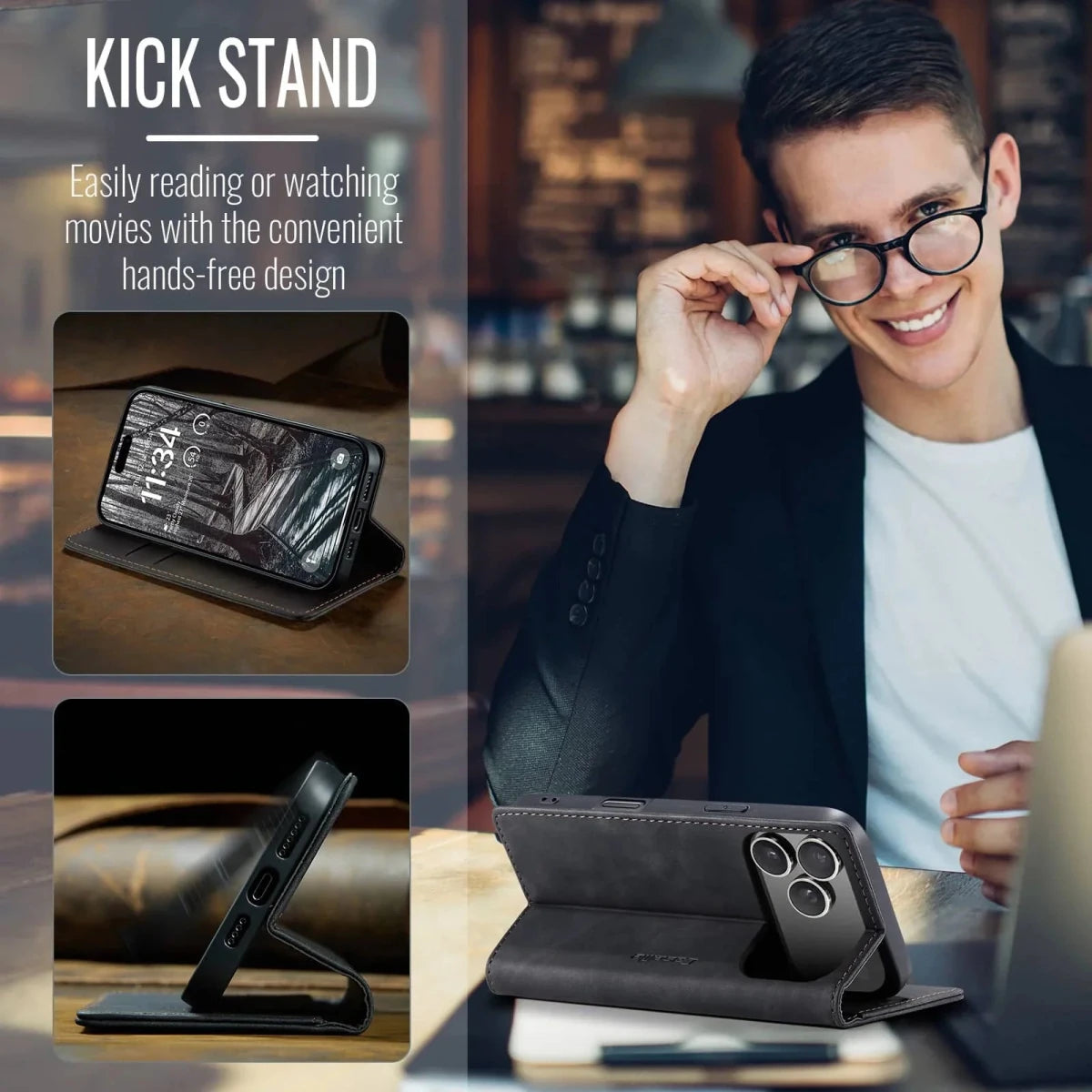 iPhone 18 Pro / Pro Max – Klapphülle in Lederoptik mit Kartenfach iPhone 18 Pro Schutzcase im Wallet-Design aus PU-Kunstleder