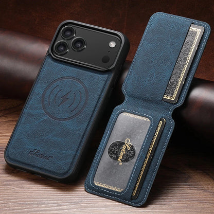 iPhone 18 Pro / Pro Max – Magnetische Hülle mit Kartenfach in Lederoptik SUTENI iPhone 18 Pro Hülle in PU-Lederoptik mit Kartenhalter