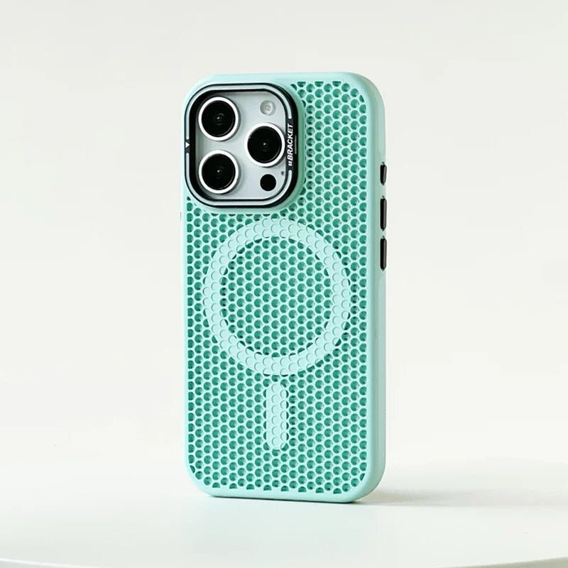 iPhone 18 / Pro / Pro Max – Magnetische Wabenmuster-Hülle mit Ständer iPhone 18 magnetische Wabenmuster-Schutzhülle mit Ständer – Schutzdesign