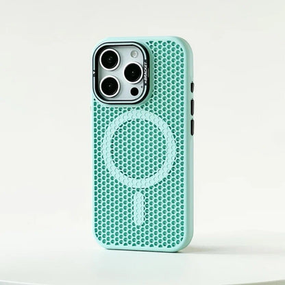 iPhone 18 / Pro / Pro Max – Magnetische Wabenmuster-Hülle mit Ständer iPhone 18 magnetische Wabenmuster-Schutzhülle mit Ständer – Schutzdesign