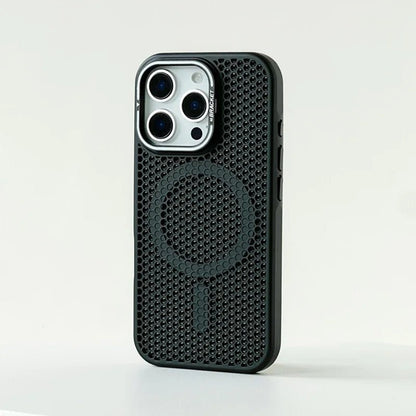 iPhone 18 / Pro / Pro Max – Magnetische Wabenmuster-Hülle mit Ständer iPhone 18 magnetische Wabenmuster-Schutzhülle mit Ständer – Gitterstruktur