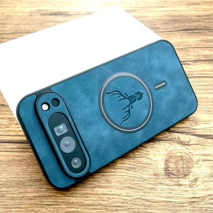 Google Pixel 11 MagSafe Hülle Dunkelblau – magnetische Hülle in Lederoptik