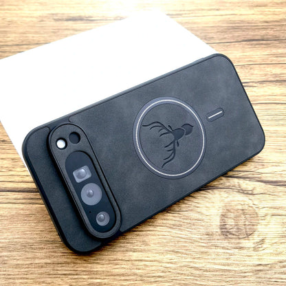 Google Pixel 7 MagSafe Hülle Schwarz – magnetische Hülle in Lederoptik