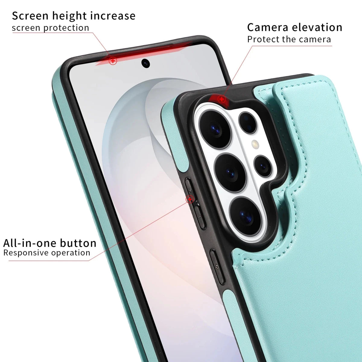 Samsung Galaxy S23 / S23+ / S23 Ultra / S23 FE – Wallet-Hülle mit Kartenfach in Kunstlederoptik Samsung Galaxy S23 Wallet-Schutzhülle mit Kartenfach – weitere Produktansicht, mehrere Farbvarianten