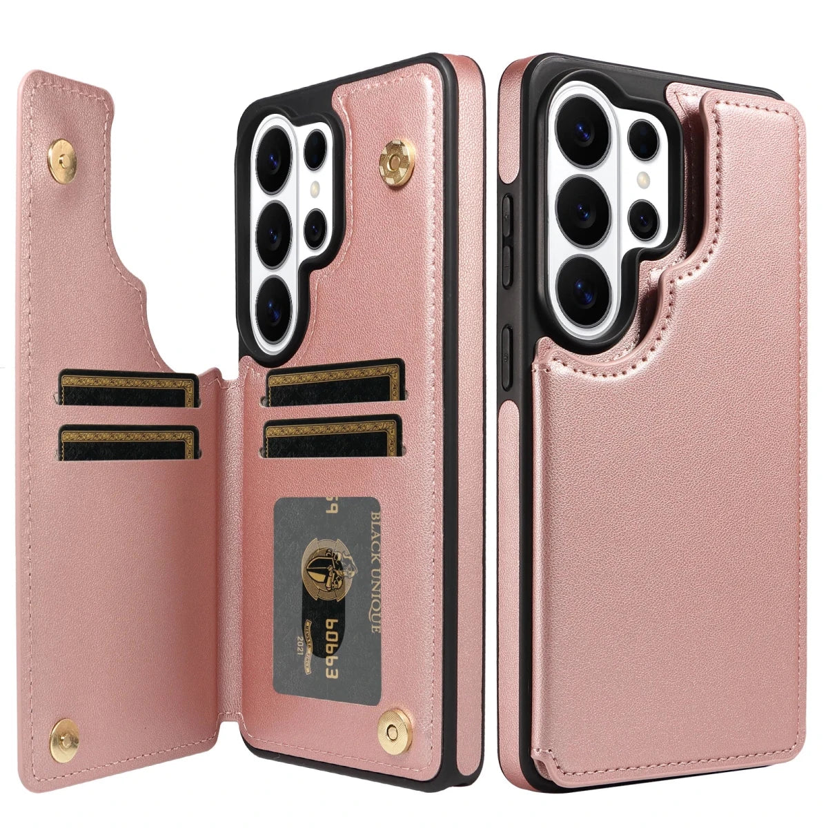 Samsung Galaxy S23 / S23+ / S23 Ultra / S23 FE – Wallet-Hülle mit Kartenfach in Kunstlederoptik Samsung Galaxy S23 Wallet-Schutzhülle mit Kartenfach – Farbe Rosé