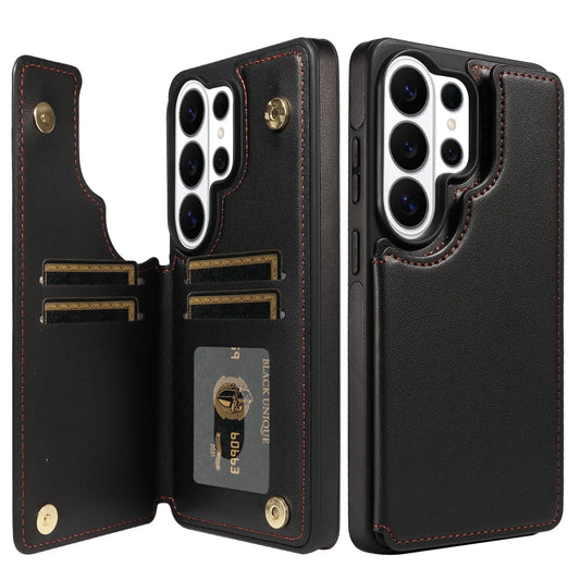 Samsung Galaxy S23 / S23+ / S23 Ultra / S23 FE – Wallet-Hülle mit Kartenfach in Kunstlederoptik Samsung Galaxy S23 Wallet-Schutzhülle mit Kartenfach – Farbe Schwarz