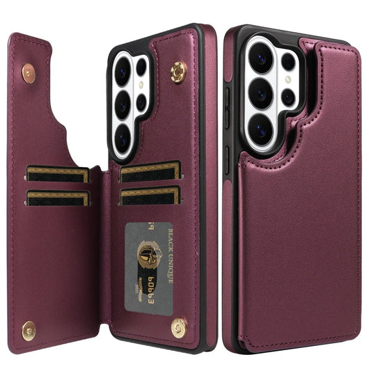 Samsung Galaxy S24 / S24+ / S24 Ultra / S24 FE – Wallet-Hülle mit Kartenfach in Kunstlederoptik Samsung Galaxy S24 Wallet-Schutzhülle mit Kartenfach – Farbe Lila