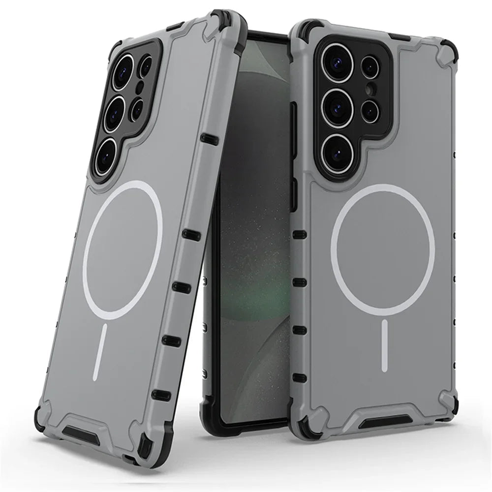 Samsung Galaxy S25 / S25 Plus / S25 Ultra / S25 Edge – Magnetische PC-TPU Bumper-Schutzhülle Samsung Galaxy S25 magnetische PC-TPU Bumper-Hülle – Farbe Grau