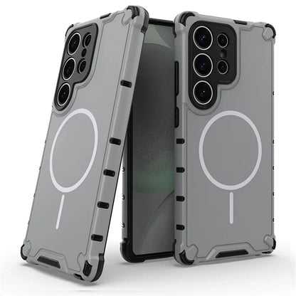Samsung Galaxy S25 / S25 Plus / S25 Ultra / S25 Edge – Magnetische PC-TPU Bumper-Schutzhülle Samsung Galaxy S25 magnetische PC-TPU Bumper-Hülle – Farbe Grau