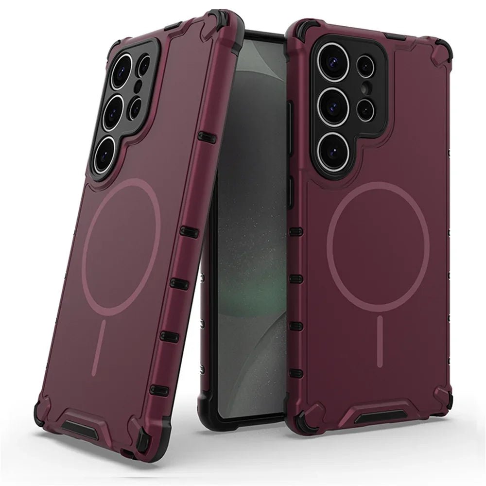 Samsung Galaxy S25 / S25 Plus / S25 Ultra / S25 Edge – Magnetische PC-TPU Bumper-Schutzhülle Samsung Galaxy S25 magnetische PC-TPU Bumper-Hülle – Farbe Pflaume