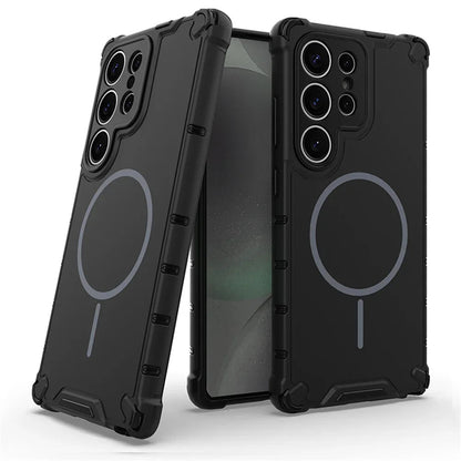 Samsung Galaxy S25 / S25 Plus / S25 Ultra / S25 Edge – Magnetische PC-TPU Bumper-Schutzhülle Samsung Galaxy S25 magnetische PC-TPU Bumper-Hülle – Farbe Schwarz