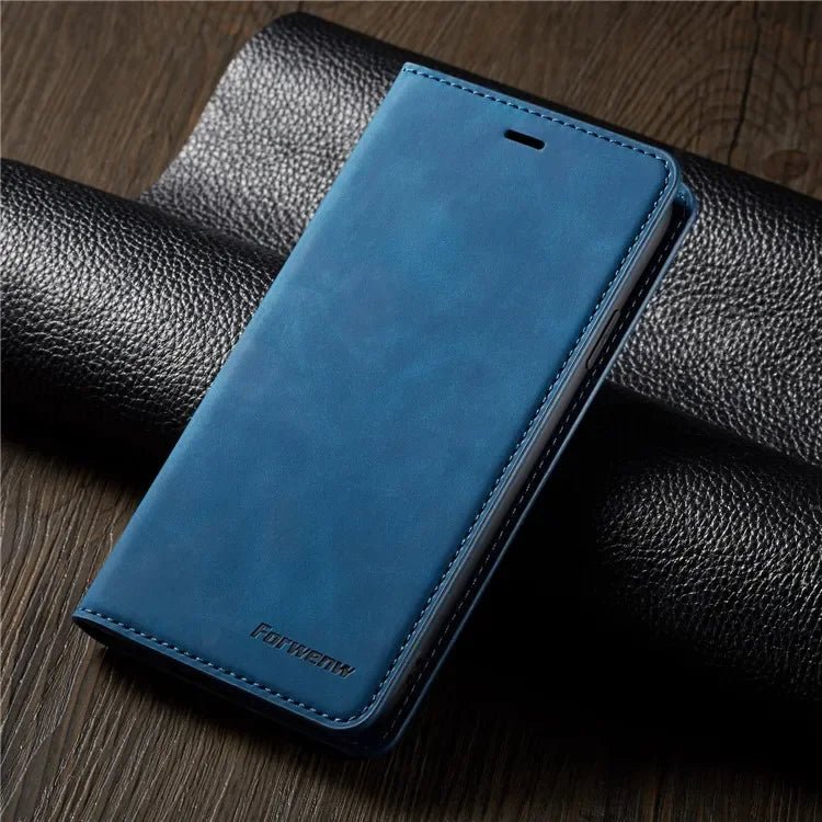 Samsung Galaxy S25 / S25+ / S25 Ultra / S25 Edge / S25 FE – Wallet-Klapphülle mit Kartenfach | YBHNFOG Samsung Galaxy S25 Wallet-Klapphülle aus Kunstleder in Blau – Rückseitenhülle für S25 Modelle