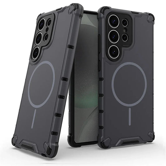 Samsung Galaxy S26 / S26 Plus / S26 Ultra – Magnetische PC-TPU Bumper-Schutzhülle Samsung Galaxy S26 magnetische PC-TPU Bumper-Hülle – Farbe Dunkelgrau