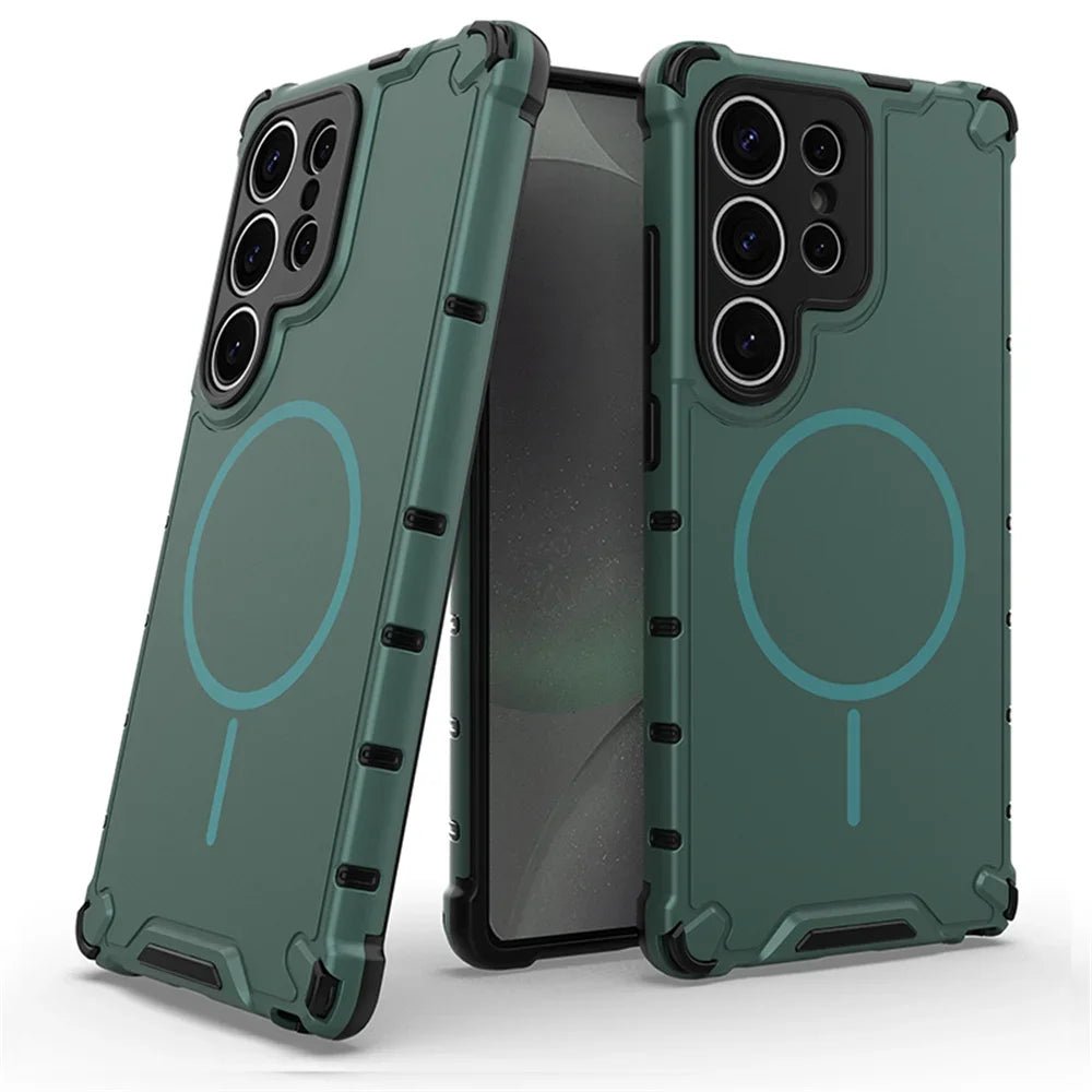 Samsung Galaxy S26 / S26 Plus / S26 Ultra – Magnetische PC-TPU Bumper-Schutzhülle Samsung Galaxy S26 magnetische PC-TPU Bumper-Hülle – Farbe Dunkelgrün