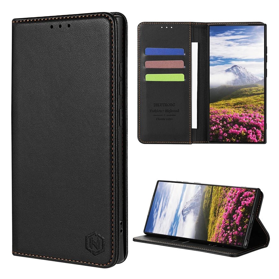 Samsung Galaxy S26 / S26 Plus / S26 Ultra / S26 FE – Wallet-Klapphülle mit Kartenfach | ZZXX Samsung Galaxy S26 Wallet-Klapphülle mit Kartenfach – Farbe Schwarz