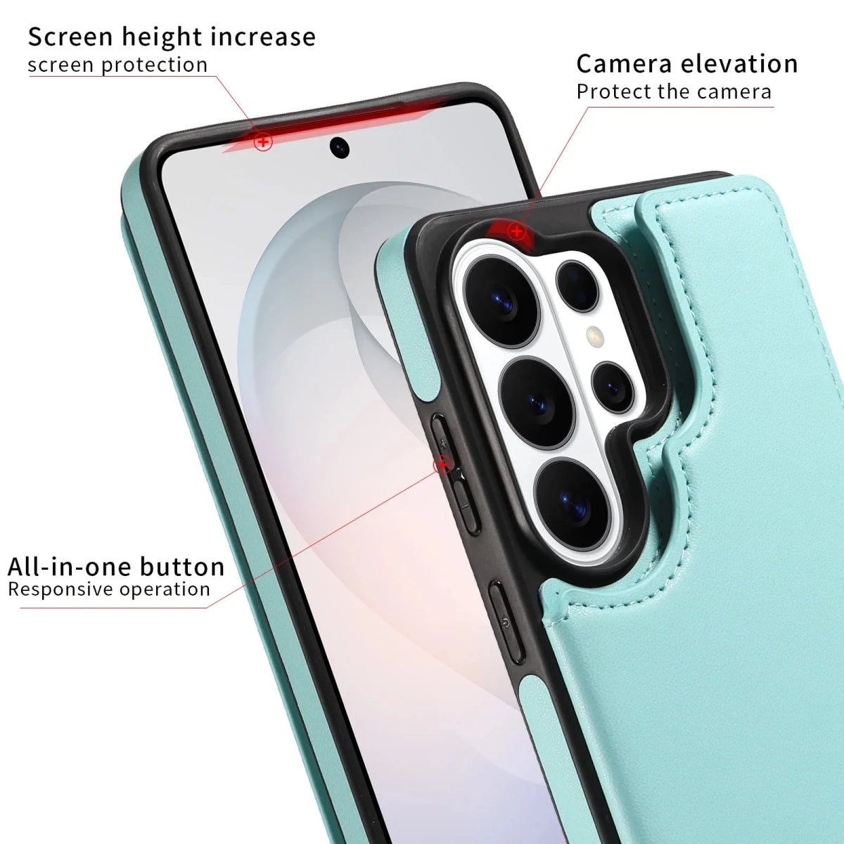 Samsung Galaxy S26 / S26+ / S26 Ultra – Wallet-Hülle mit Kartenfach in Kunstlederoptik Samsung Galaxy S26 Wallet-Schutzhülle mit Kartenfach – weitere Produktansicht, mehrere Farbvarianten